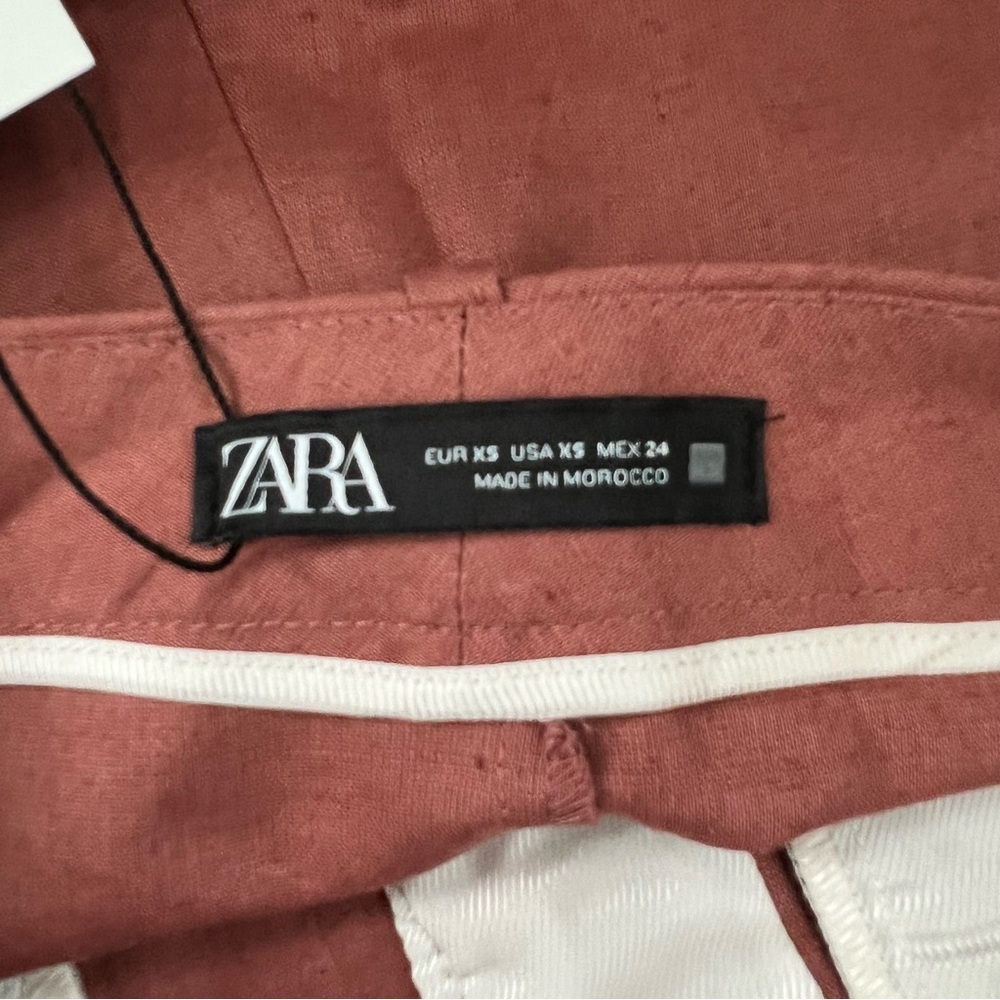 Zara High Rise Linen Blend Skort NWT - Picture 7 of 12
